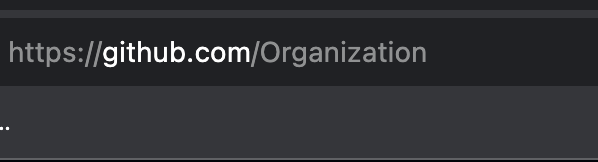 組織リンク入力用に “https://github.com/Organization” と表示されているURL入力フィールド。