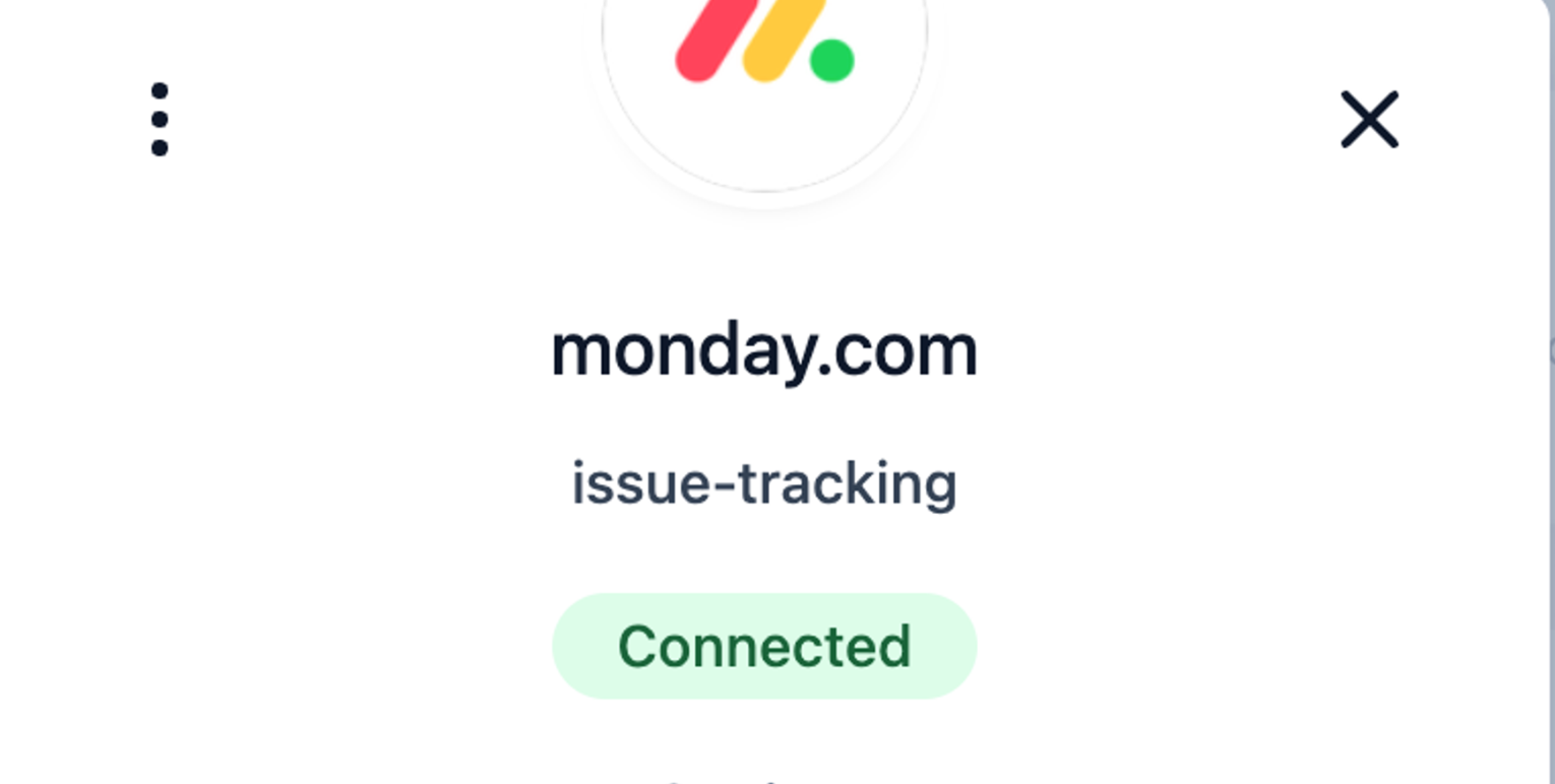 Monday.comのissueトラッキングインテグレーションが接続に成功。